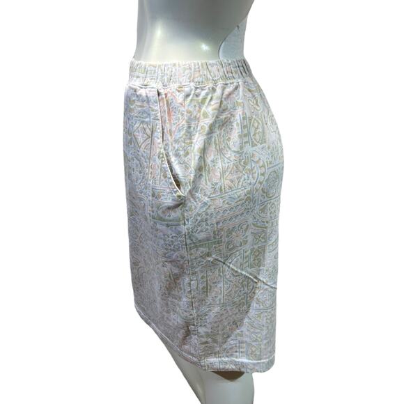 Vintage 90s Jennifer Reed Abstract Print Cotton Skirt with Pockets Medium - Picture 2 of 9